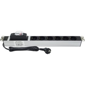 AMP Connect Connect 19" 1u 6'lı Schuko Sigortalı Aluminyum Rack Kabin Grup Priz Pdu