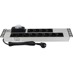 AMP Connect Connect 19" 2u 12'li Schuko Sigortalı Aluminyum Rack Kabin Grup Priz Pdu