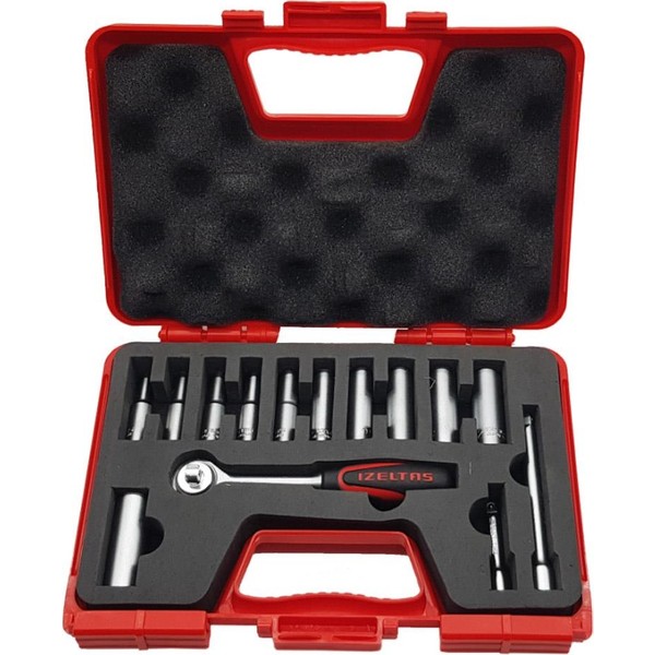 İzeltaş Derin Lokma Anahtar Takımı 1/4" 14 Parça