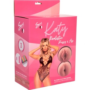 Erotica Katy Realistik Vajina ve Anüs Titreşimli Saçlı Şişme Manken