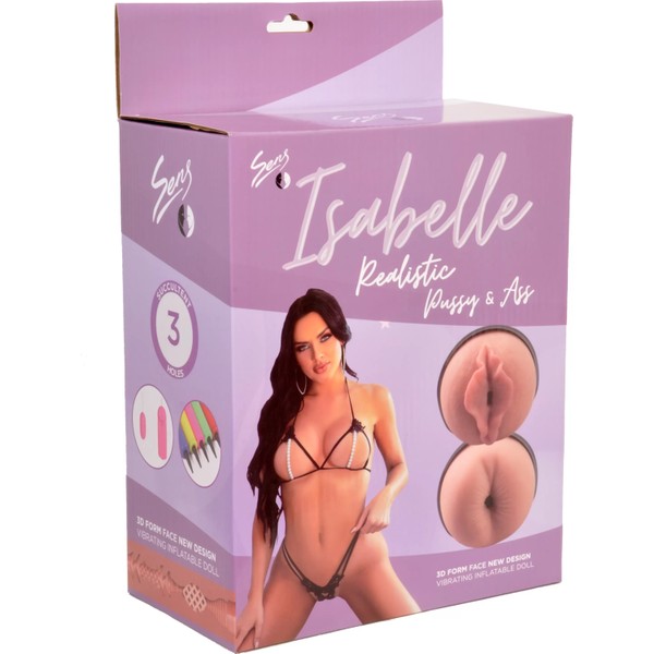 Erotica Isabelle Realistik Vajina ve Anüs Titreşimli Saçlı Şişme Manken