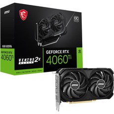 MSI GeForce RTX 4060 Ti Ventus 2x Black 8G OC Gddr6 8GB Gddr6 Dp HDMI 128 Bit