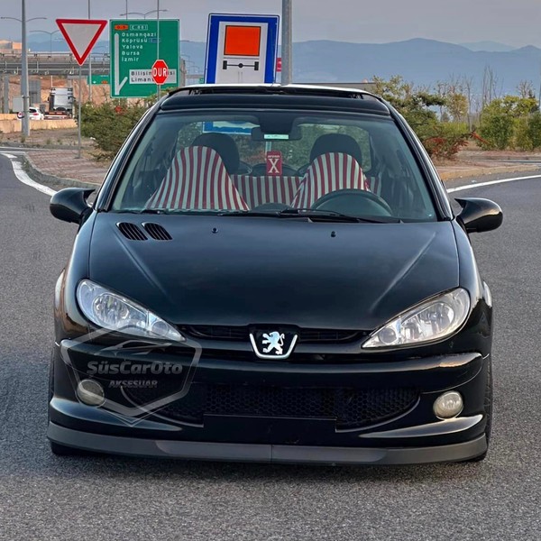 ŞüsCarOto Aksesuar Peugeot 206 206+ 1998-2012 Uyumlu Üniversal Astra H Lip Esnek Ön Lip 2 Parça Tampon Altı Dil Karlık Ön Ek