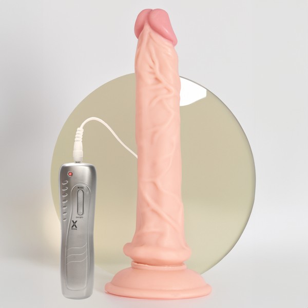 LOVEX 23CM Titreşimli Realistik Uzun Gerçekci Yumuşak Vibratör Vantuzlu Büyük Damarlı Yapay Penis Dildo