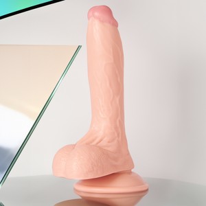 LOVEX 20CM Realistik Gerçekçi Yumuşak Dildo Vantuzlu Damarlı Testisli Yapay Penis Anal Vajinal Vibratör