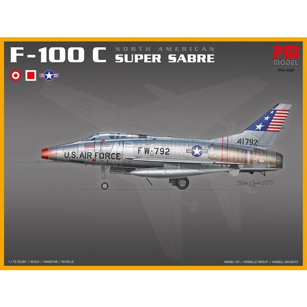 Pm Model North American F-100 C Super Sabre Pm Model Avcı-Bombardıman Uçağı Demonte Plastik