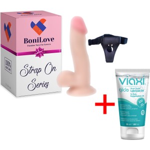 Bonilove Strap On Series 17 cm Yumuşak Dokuda Belden Bağlamalı Takma Penis+Jel