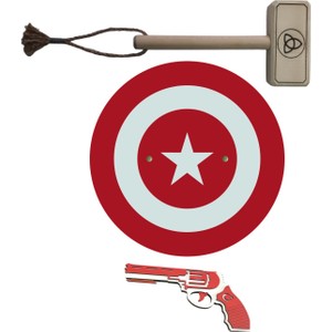 Ahtek Kaptan Türkiye Ahşap Kalkanı + Ahşap Tor Çekici + Lastik Atan Tabanca