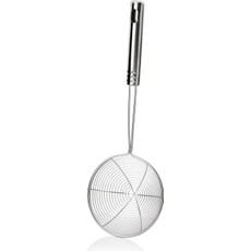 Kitchen Damys Çelik Lüks Paslanmaz Kızartma Kevgiri Yağ Süzgeci Çelik Tel Kepçe 12 Cm. Çapı