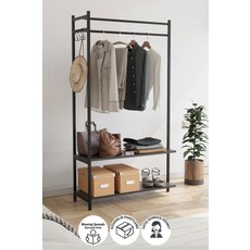 Bofigo Konfeksiyon Askısı Ayaklı Askılık Elbise Askılığı Raflı Askılık Jüpiter Antrasit