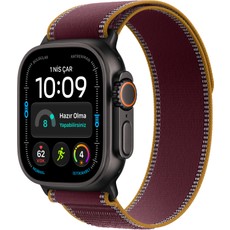 Apple Watch Ultra 4 Gps + Cellular 49 mm Siyah Titanyum Kasa ve Burgonya Trail Loop - S/m