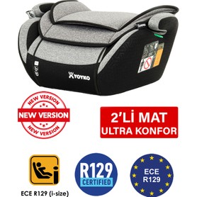 Yoyko 15-36 kg Oto Koltuğu Yükseltici I-Size Premium Booster Gri Isofıx Yoktur
