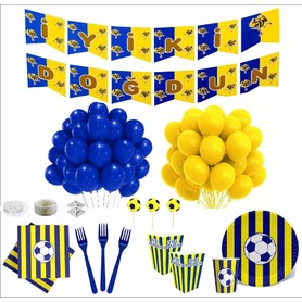 Zenviva Taraftar Fenerbahçe Sarı Lacivert 24 Kişilik Doğum Günü Seti