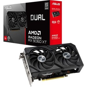 Asus Dual-RX9060XT-8G AMD-Radeon-RX 9060 XT-8G 8GB GDDR6 128bit HDMI 2x DP-Ekran Kartı