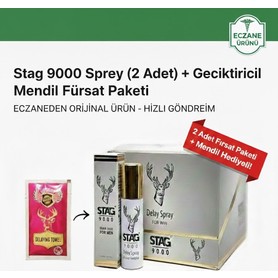 Stagg 9000 Geciktirici Sprey + Hijyenik Geciktirici Mendil Hediye - Eczane Çıkışlı Fırsat Paketi