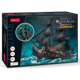 Cubic Fun Cubicfun Queen Anne's Revenge 3D Puzzle 293 Parça LED Işıklı Eğlenceli Tasarım 8 - 18 Yaş