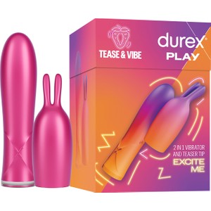 Durex 2’si 1 Arada Vibratör ve Uyarıcı Başlık – Çoklu Titreşim Modu Su Geçirmez Silikon Ergonomik Tasarım