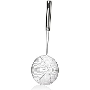 Kitchen Damys Çelik Lüks Paslanmaz Kızartma Kevgiri Yağ Süzgeci Çelik Tel Kepçe 12 Cm. Çapı