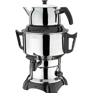 ALDENTE 4 5 lt Gri Elektrikli Semaver Paslanmaz Çelik Gövde ile Hızlı Demleme Özelliği