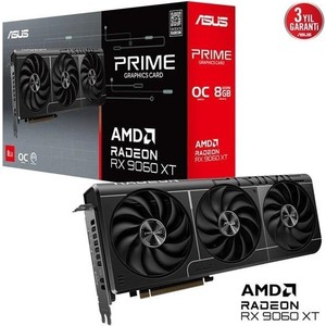 Asus Prime-RX9060XT-O8G AMD-Radeon-RX 9060 XT-8G 8GB GDDR6 128bit OC HDMI 2x DP-Ekran Kartı