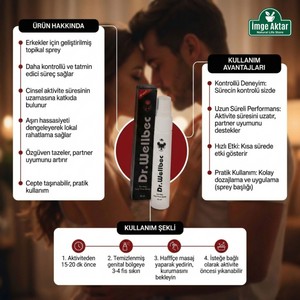 İmge Aktar Dr. Wellbec For Men Uzun Süren Geciktirici Sprey 30 ml - Performans Desteği