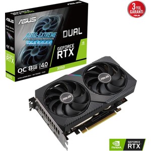 Asus GeForce Dual-RTX3050-O8G 8GB GDDR6 128Bit DX12 Ekran Kartı