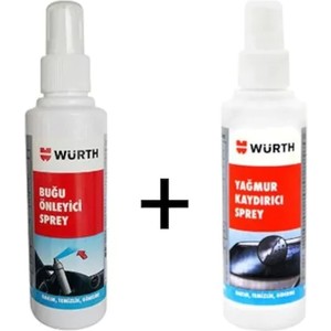 Würth Yağmur Su Kaydırıcı Itici Beyaz Renkli Sprey Set 150 ml Buğu Önleyici