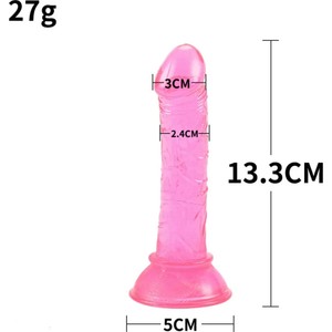 Sensvia Pembe 14CM Dildo Mastürbastör Başlangıç Seviyesi - Kayganlaştırıcı Hediye