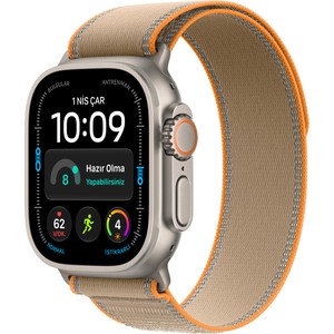 Apple Watch Ultra 4 Gps + Cellular 49 mm Natürel Titanyum Kasa ve Kum Beji Trail Loop - M/l