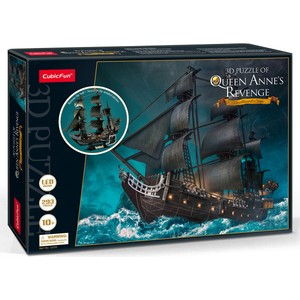 Cubic Fun Cubicfun Queen Anne's Revenge 3D Puzzle 293 Parça LED Işıklı Eğlenceli Tasarım 8 - 18 Yaş