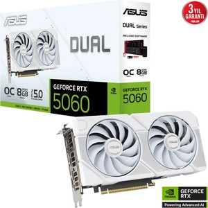 Asus RTX 5060 8GB Dual-RTX5060-O8G GDDR7 128 Bit HDMI Dp PCIe 5.0 White Edition