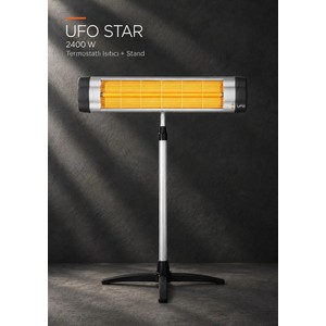 UFO Star 2400 W Duvar Tipi Infrared Isıtıcı & Stand - Termostatlı