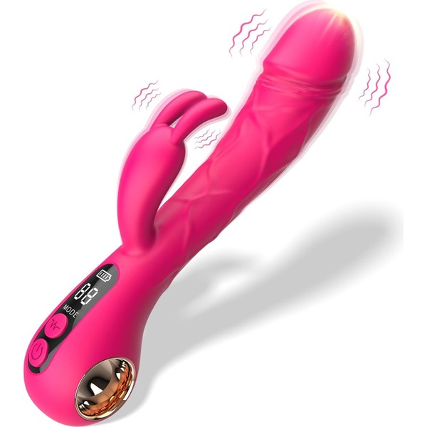 G-Spot Tavşan Vibratör Seks Oyuncakları Klitoral Stimülatör LCD Ekran ve 9 Güçlü Titreşim ile Gerçekçi Yapay Penis Kadınlar Için Yumuşak Silikon Tavşan Klitoris Vajina Göğüsler Masaj Çiftler Z