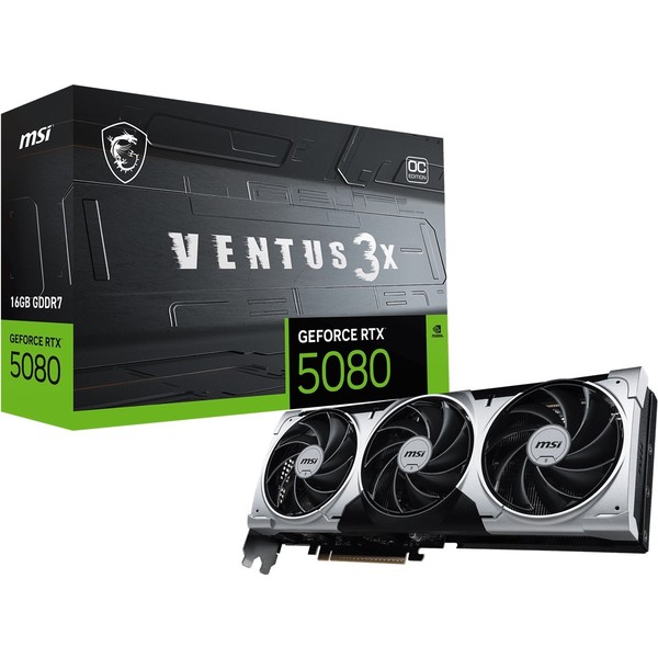 MSI VGA GeForce RTX 5080 16G Ventus 3x OC Plus 16GB GDDR7 256 B DX12 PCIe 5.0 X16