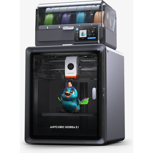 Anycubic Kobra S1 Combo 3D Yazıcı Siyah Renkli Filament Desteği ile Ultra Hızlı Baskı