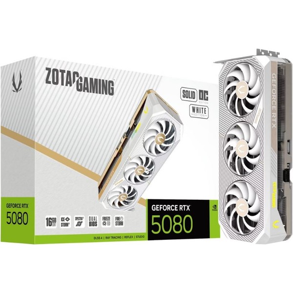 Zotac GeForce RTX 5080 Solid OC White 16GB GDDR7 PCI-Express Ekran Kartı P288-1N762-500Z8 / ZT-B50800Q-10P