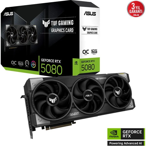Asus TUF-RTX5080-O16G Gaming 16GB 256 Bit GDDR7 2x HDMI 3x DP Gaming Ekran Kartı