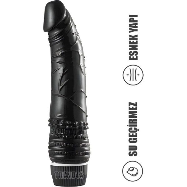 Trend18 Titreşimli Yapay Penis - Gerçekçi Vibratör - Su Geçirmez Esnek Vibratör 19 cm - 3 Renk