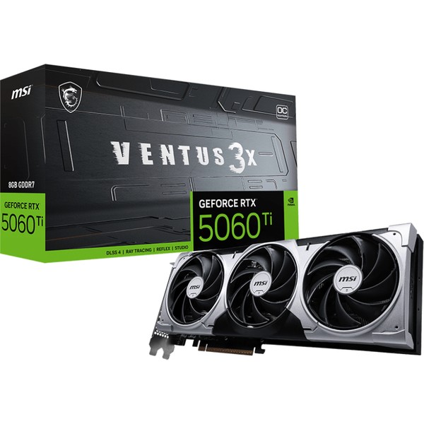 MSI VGA GeForce RTX 5060 Ti 8G Ventus 3x OC RTX 5060 Ti 8GB GDDR7 128B DX12 PCIe 5.0 X16