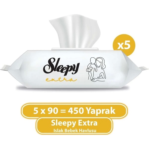 Sleepy Ekstra Islak Havlu Mendil 5x90 450 Yaprak