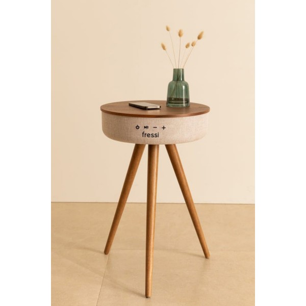 Fressi Bluetooth Hoparlör Hızlı Şarj Destekli Ahşap Ayaklı Kablolu Sehpa Speaker Fr-Sh2502