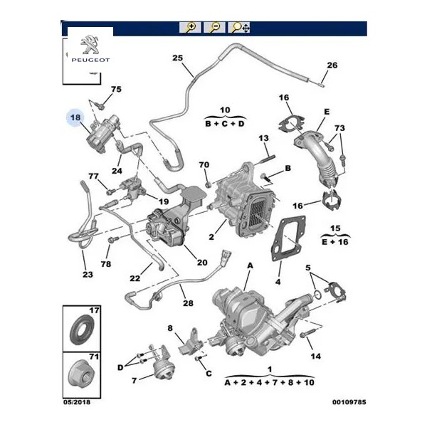 Peugeot Egr Elektrovana 3008 I-II-308 II-5008 I-II-508 I-Ii-Boxer Iii-Expert Iv-C4 Ii-C4 Picasso 2.0 DW10