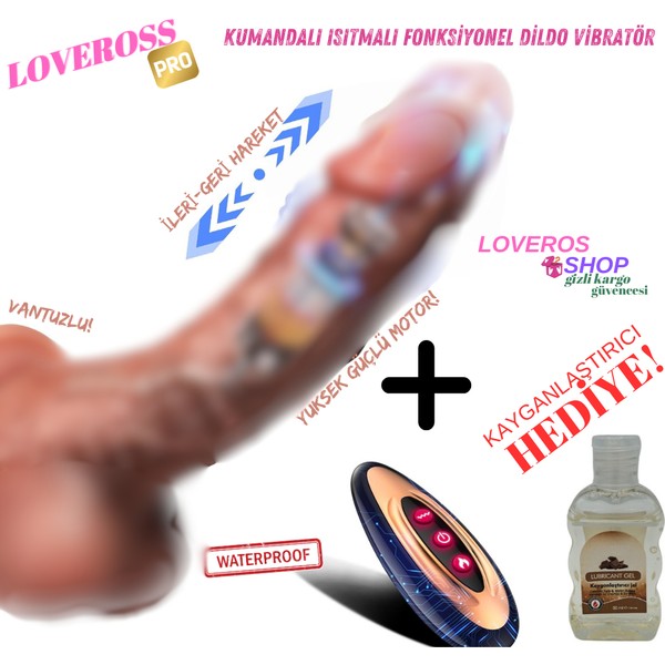 LOVEROSS 23CM Prof Uzaktan Kumandalı | İleri - Geri Hareketli | Isıtmalı | Titreşimli | Pro Dildo Vibratör