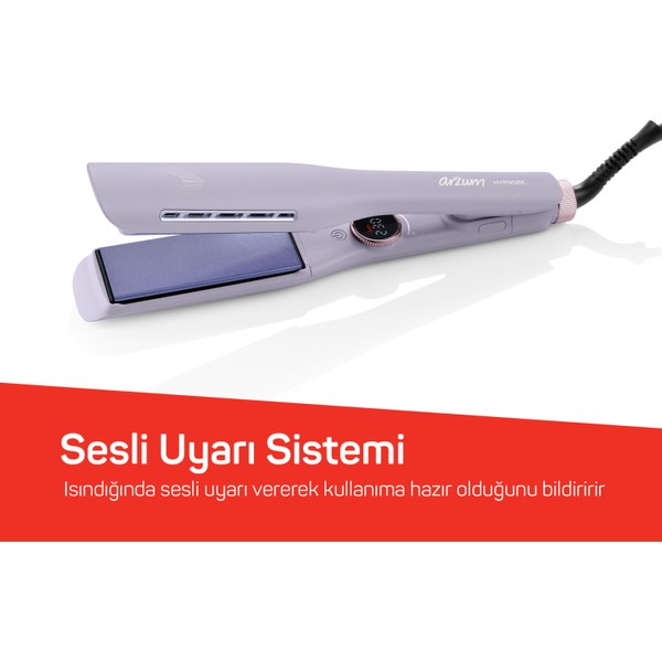 Arzum Hypnose Ionmax Geniş Saç Düzleştirici Lila Turmalin Seramik Malzeme İle 230 Derece Isı Ayarı