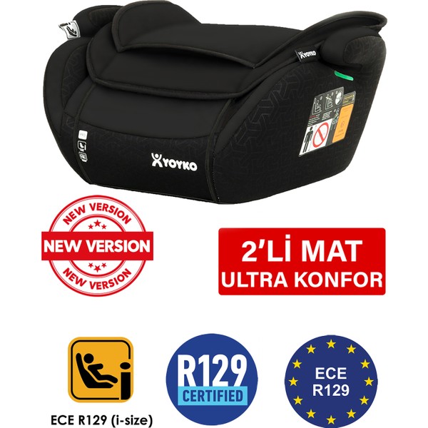 Yoyko 15-36 kg Oto Koltuğu Yükseltici I-Size Premium Booster Siyah Isofıx Yoktur