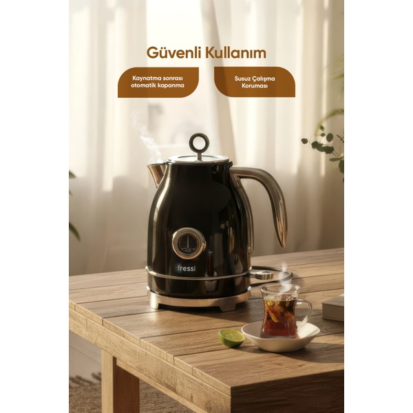 Fressi Vintheat Isı Göstergeli Retro Kettle Su Isıtıcısı 1,7 Litre