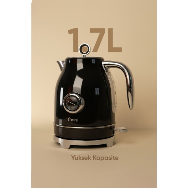 Fressi Vintheat Isı Göstergeli Retro Kettle Su Isıtıcısı 1,7 Litre