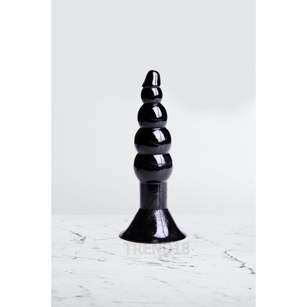 Trend18 Boğumlu Anal Plug Tıkaç - Dildo Siyah Renk – Silikonlu Anal Plug – Yumuşak Yapılı Anal Plug