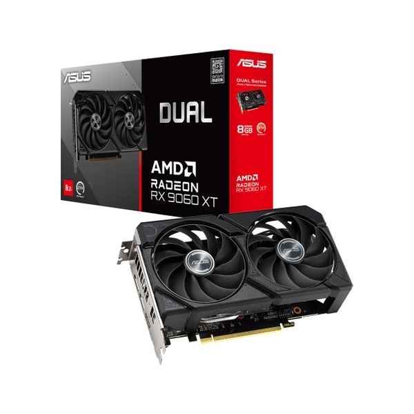 Asus Dual-RX9060XT-8G AMD-Radeon-RX 9060 XT-8G 8GB GDDR6 128bit HDMI 2x DP-Ekran Kartı