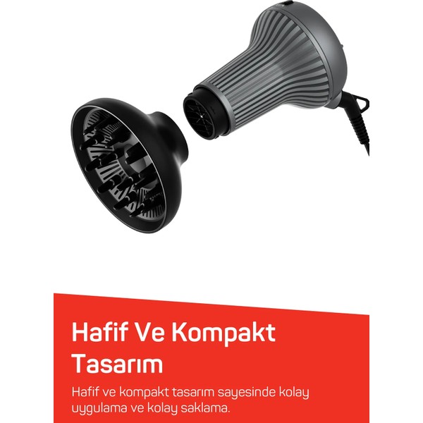 Arzum Ar5124 Trendcare Curly 800W Saç Kurutma Makinesi, Difüzör Başlıklı, Bukle